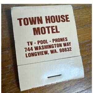 Vintage Longview Washington Town House Motel Matchbook PNW Southern WA Ephemera